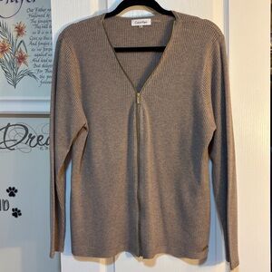 Calvin Klein Taupe Ribbed Sweater